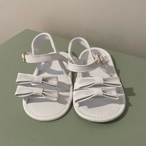Janie and Jack White Kids' Sandals with Bow Details